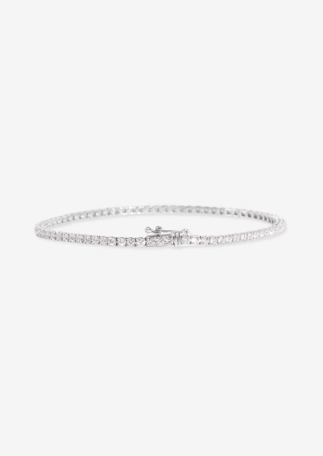 The Bea 18ct White Gold Cultured Diamond Tennis Bracelet (4ct TDW) - Molten Store