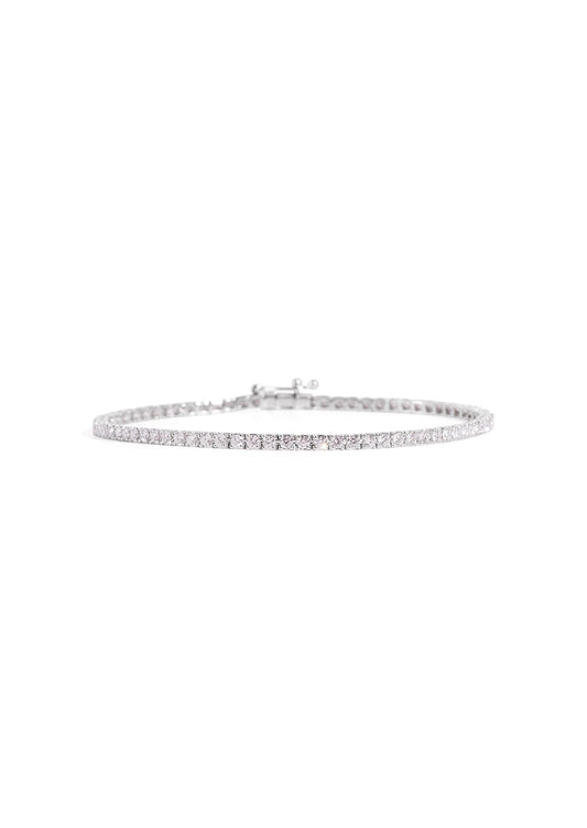 The Bea 18ct White Gold Cultured Diamond Tennis Bracelet (4ct TDW) - Molten Store