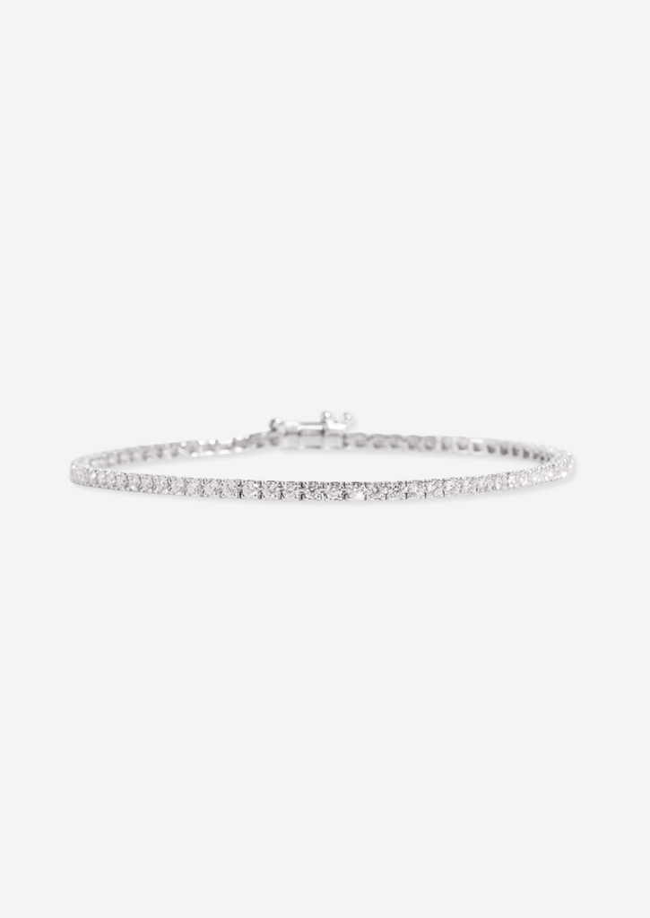 The Bea 18ct White Gold Cultured Diamond Tennis Bracelet (4ct TDW) - Molten Store