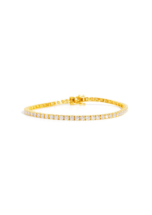 The Bea 18ct Yellow Gold Cultured Diamond Tennis Bracelet (2ct TDW) - Molten Store