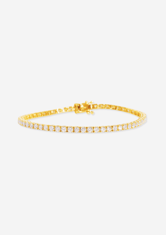 The Bea 18ct Yellow Gold Cultured Diamond Tennis Bracelet - Molten Store