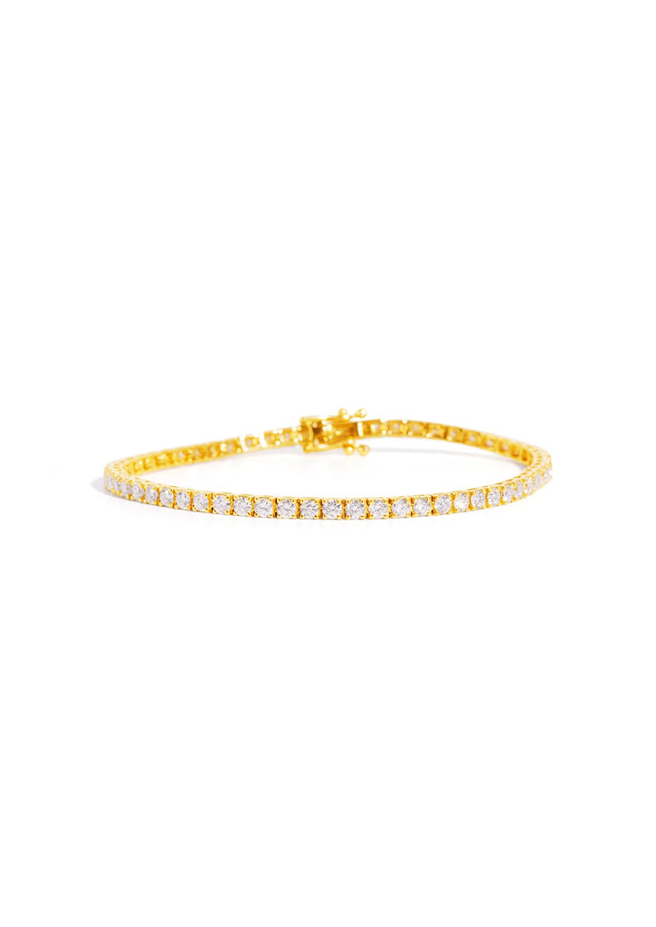 The Bea 18ct Yellow Gold Cultured Diamond Tennis Bracelet - Molten Store