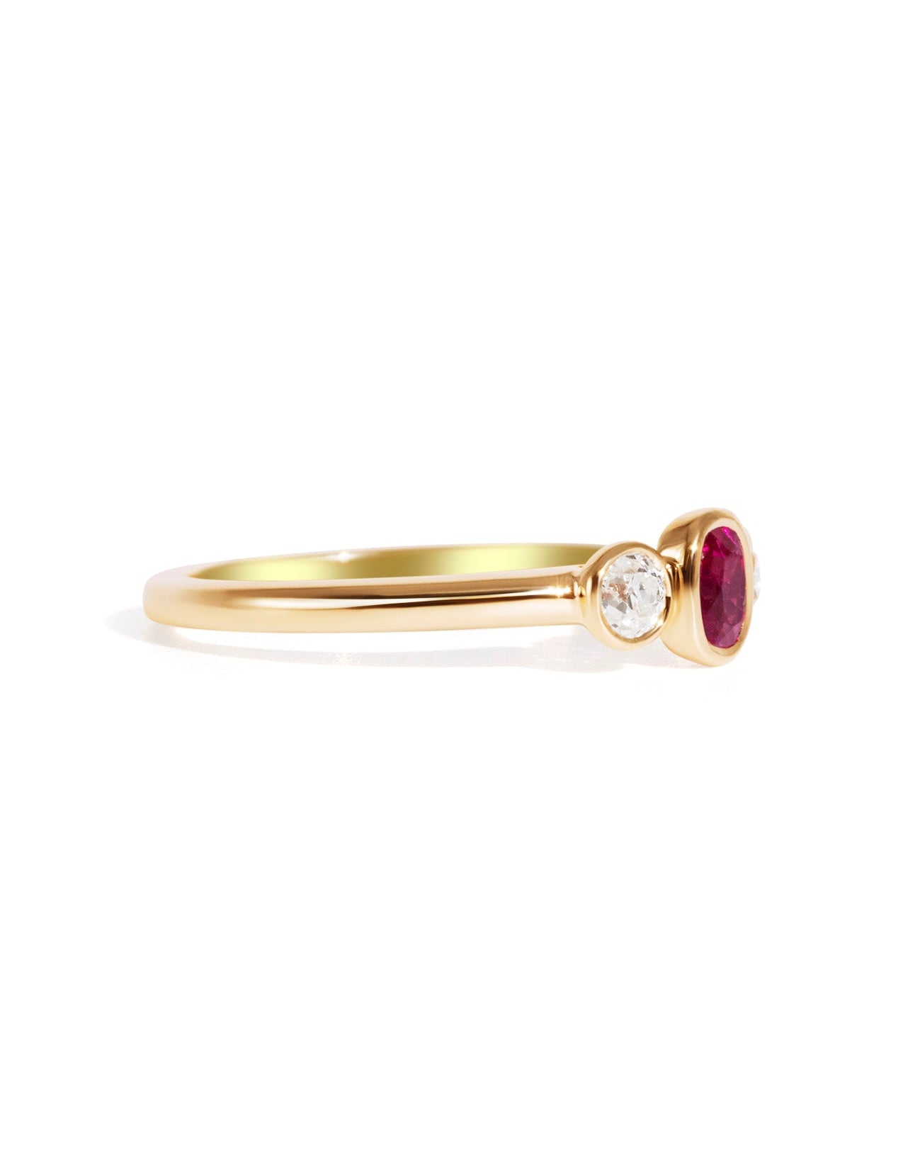 The Beatrice Ring with 0.34ct Ruby & 0.60ct Cultured Diamond - Molten Store