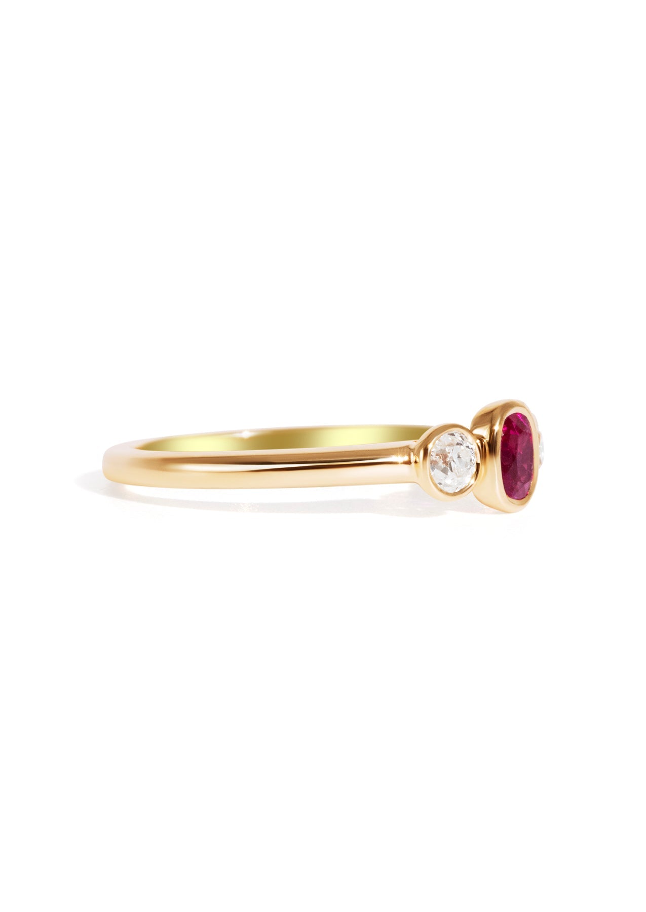 The Beatrice Ring with 0.34ct Ruby & 0.60ct Cultured Diamond - Molten Store