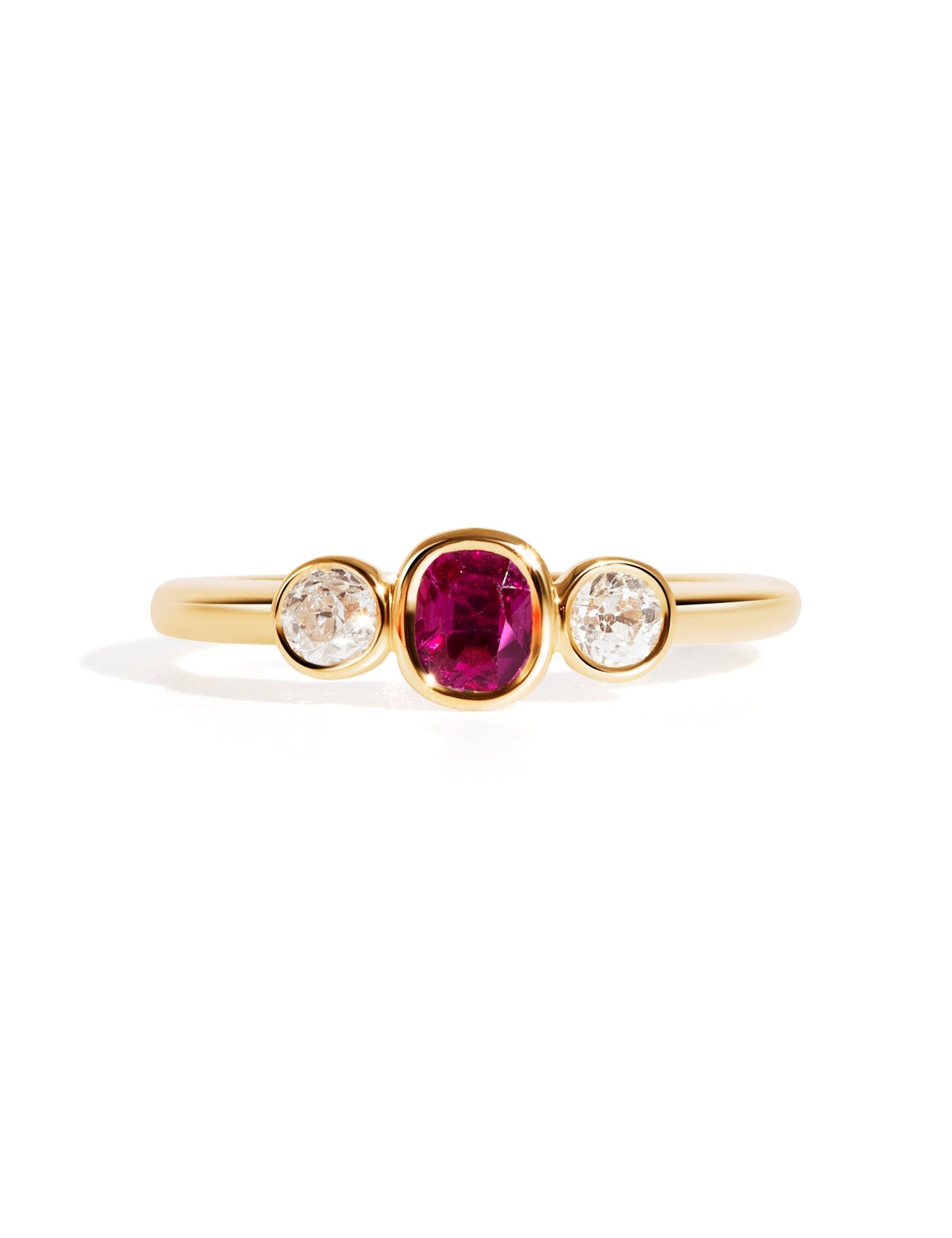 The Beatrice Ring with 0.34ct Ruby & 0.60ct Cultured Diamond - Molten Store