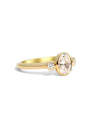 The Beatrice Ring with 0.7ct Oval Cultured Diamond - Molten Store