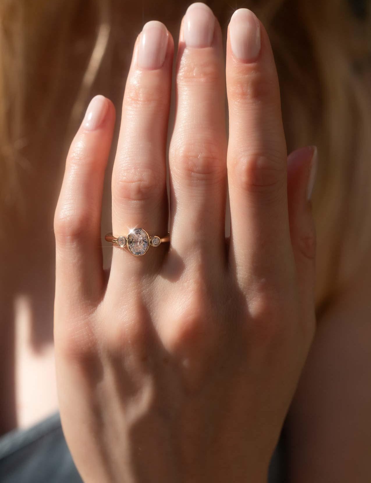 The Beatrice Ring with 0.7ct Oval Cultured Diamond - Molten Store