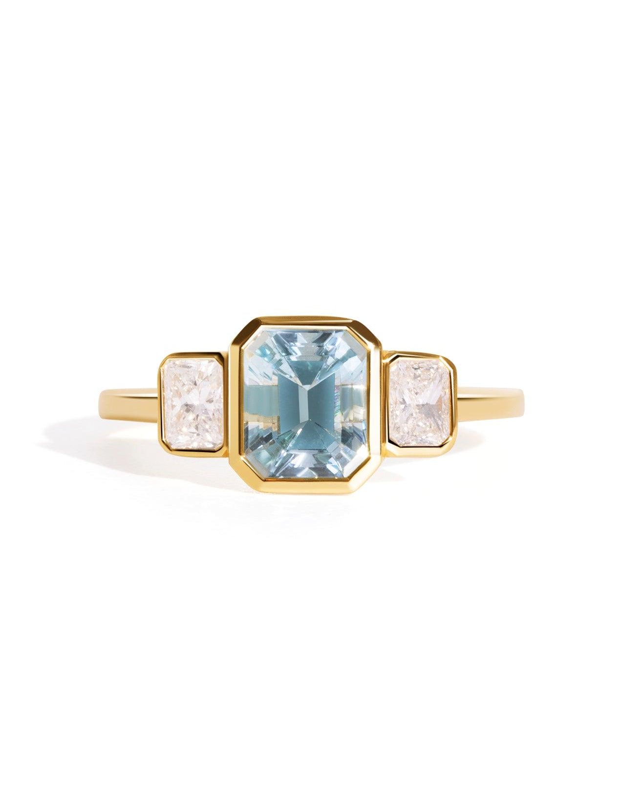 The Beatrice Ring with 1.38ct Emerald Aquamarine - Molten Store