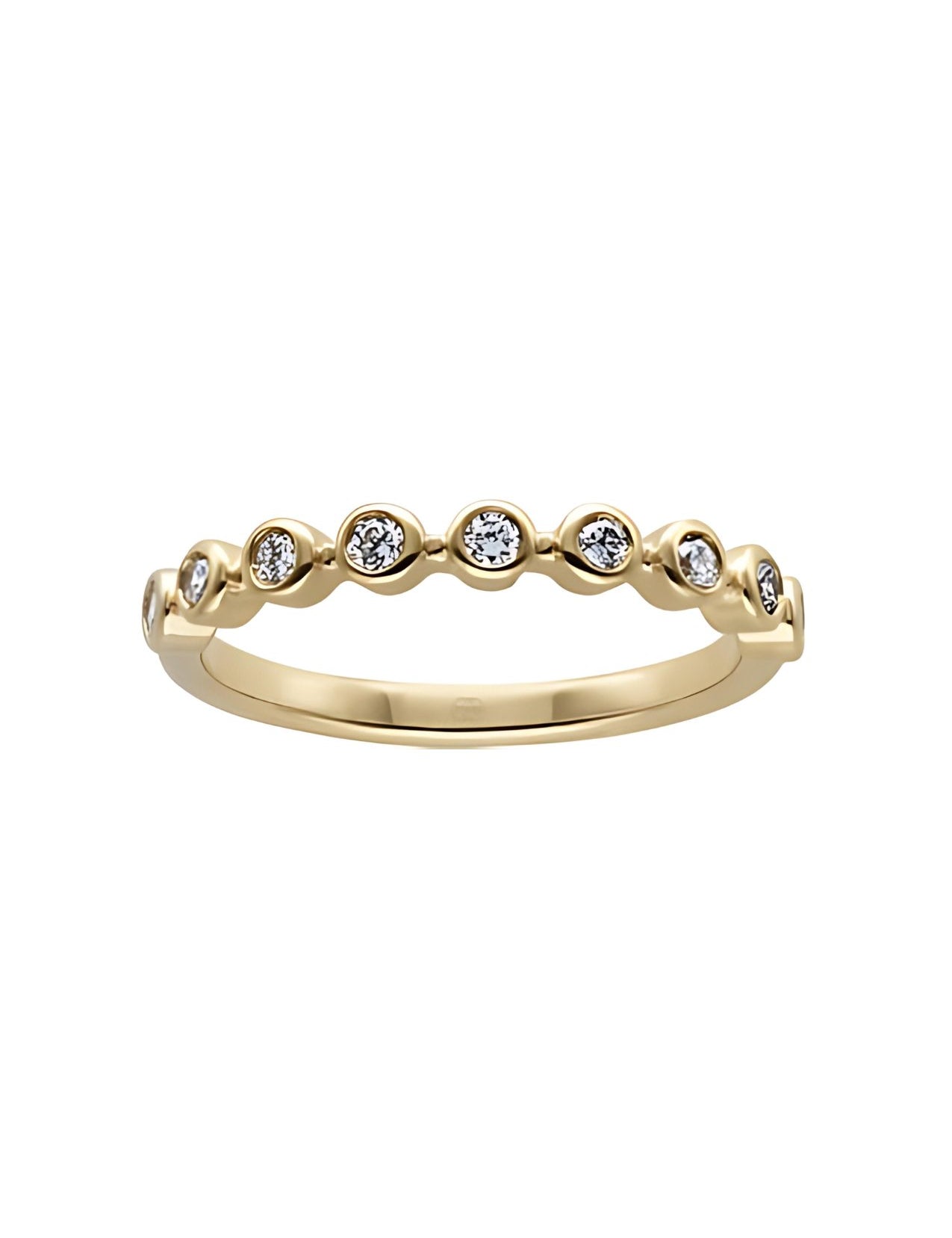 The Bezel Set Diamond 9ct Yellow Gold Band - Molten Store