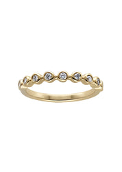 The Bezel Set Diamond 9ct Yellow Gold Band - Molten Store