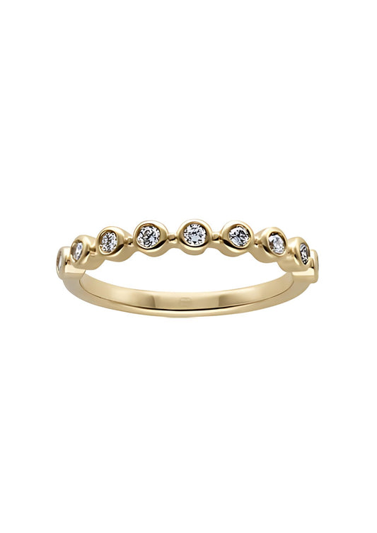 The Bezel Set Diamond 9ct Yellow Gold Band - Molten Store