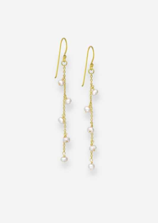 The Bianca Pearl 18ct Gold Vermeil Drop Earrings - Molten Store