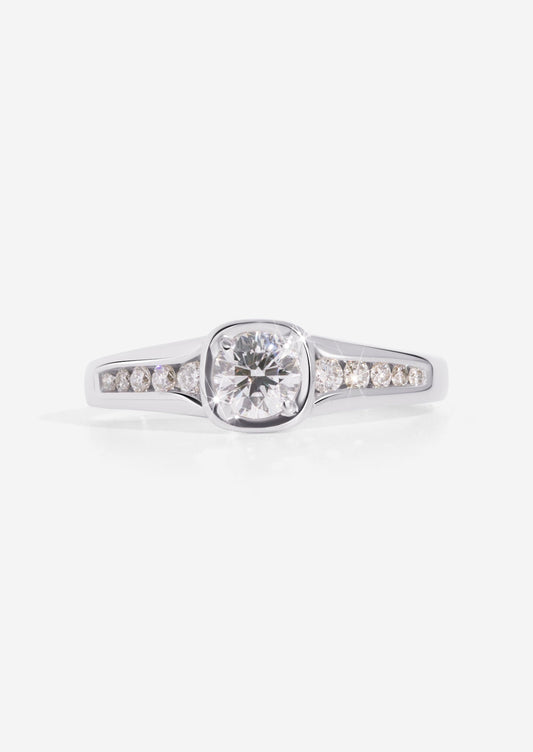 The Billie Vintage Ring with .36ct Round Brilliant Cut Diamond (.53ct TDW) - Molten Store