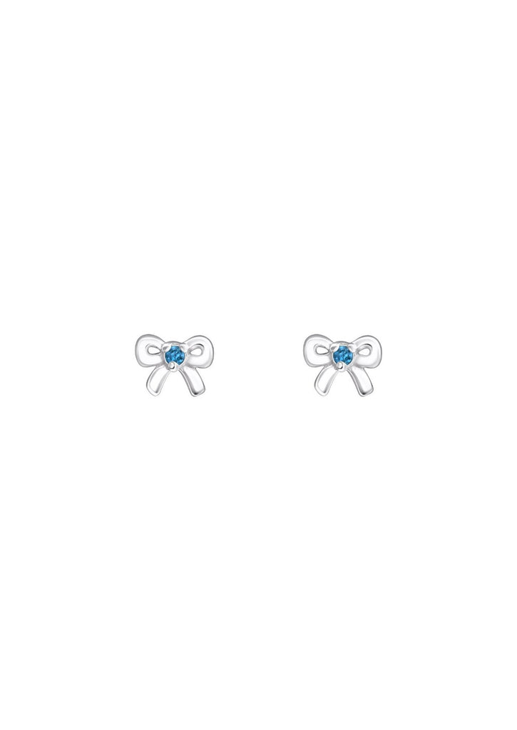 The Bow Blue Topaz Silver Stud Earrings - Molten Store