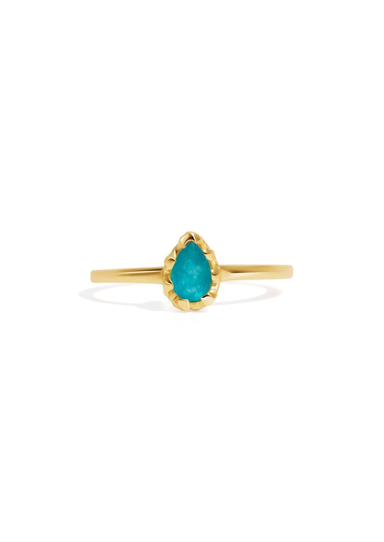 The Cascata Aqua Quartz 18ct Gold Vermeil Ring - Molten Store