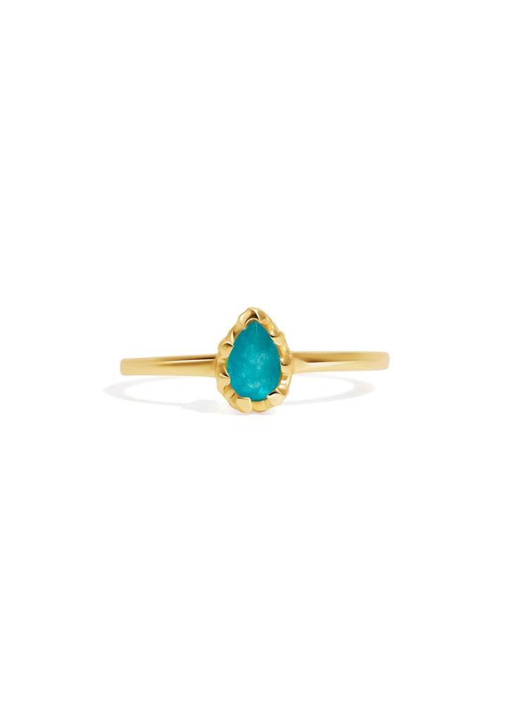 The Cascata Aqua Quartz 18ct Gold Vermeil Ring - Molten Store