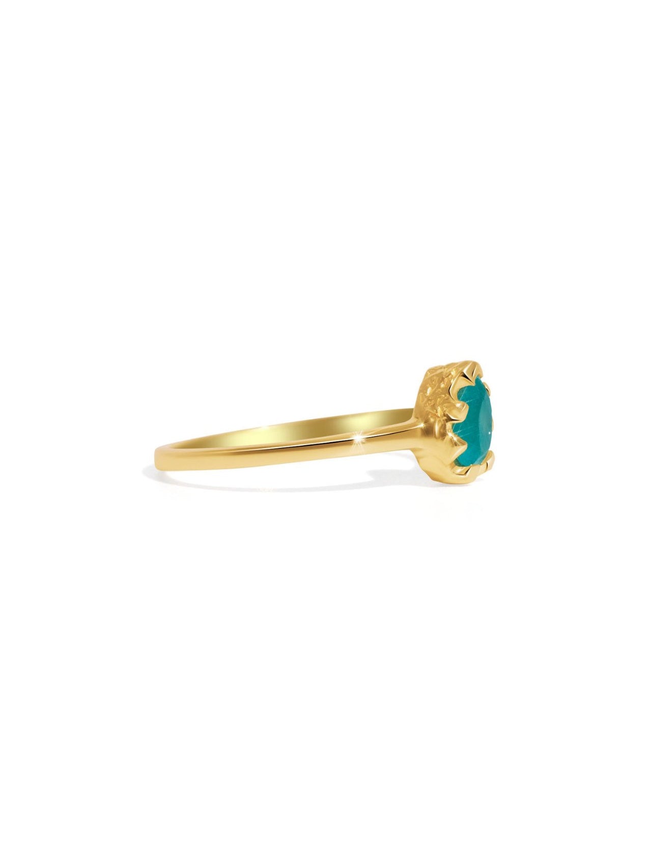 The Cascata Aqua Quartz 18ct Gold Vermeil Ring - Molten Store