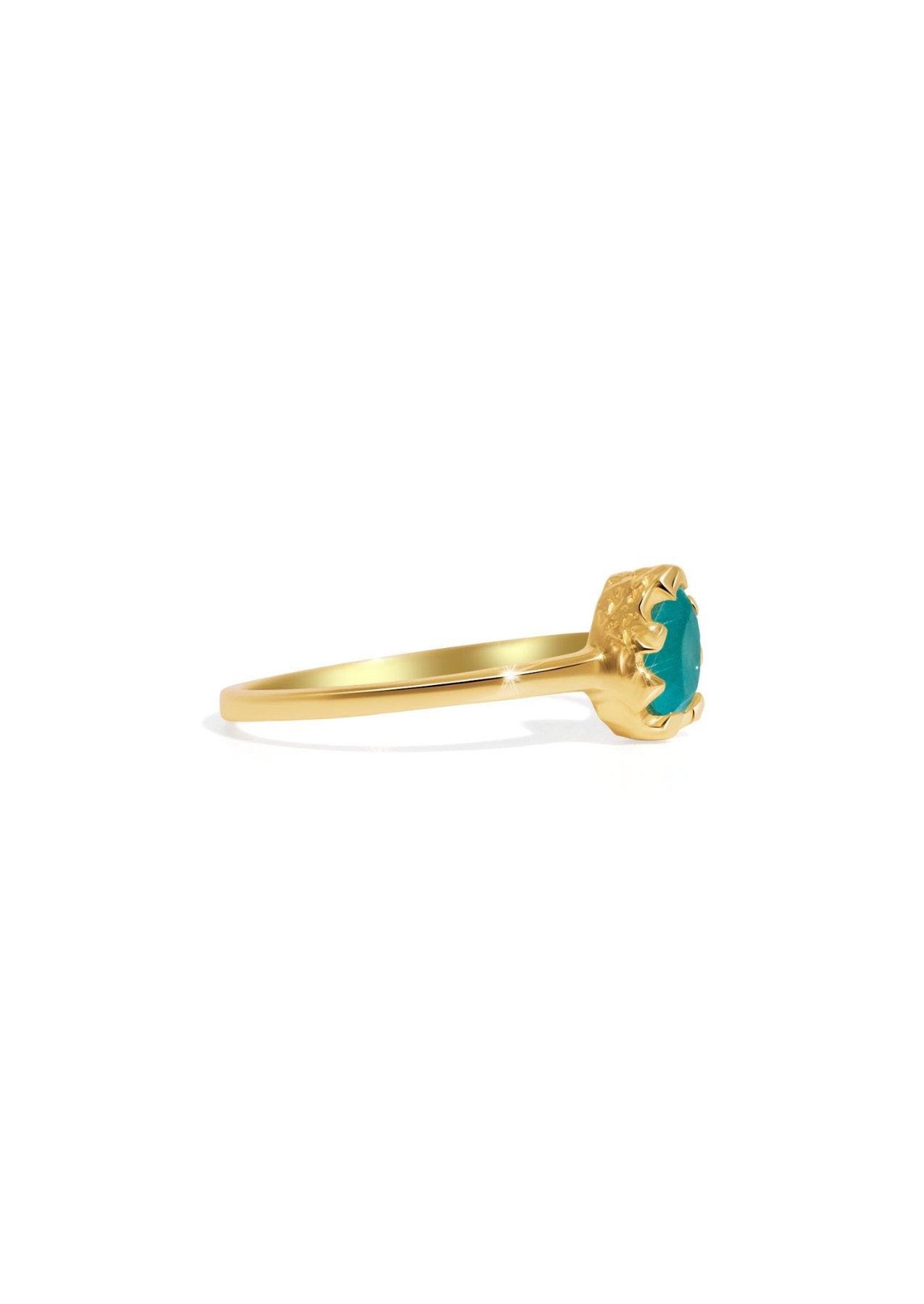 The Cascata Aqua Quartz 18ct Gold Vermeil Ring - Molten Store