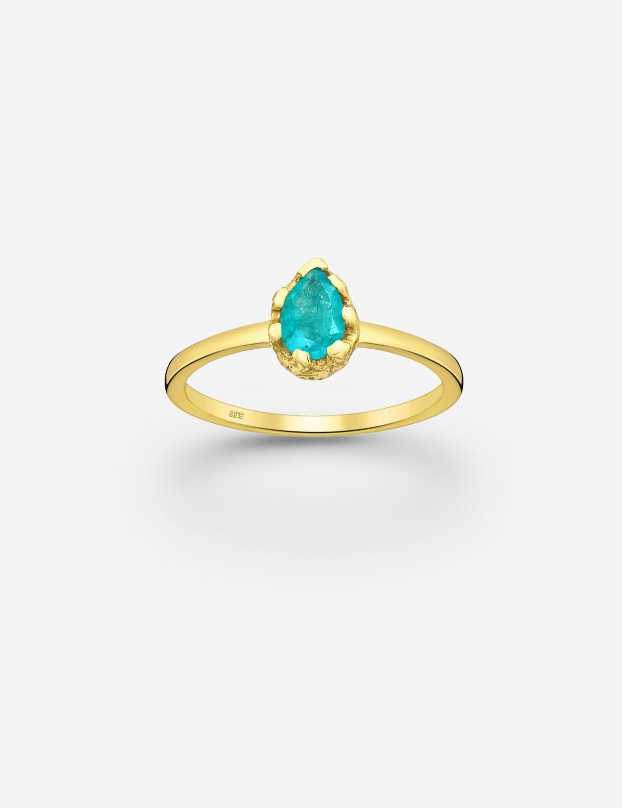 The Cascata Aqua Quartz 18ct Gold Vermeil Ring - Molten Store