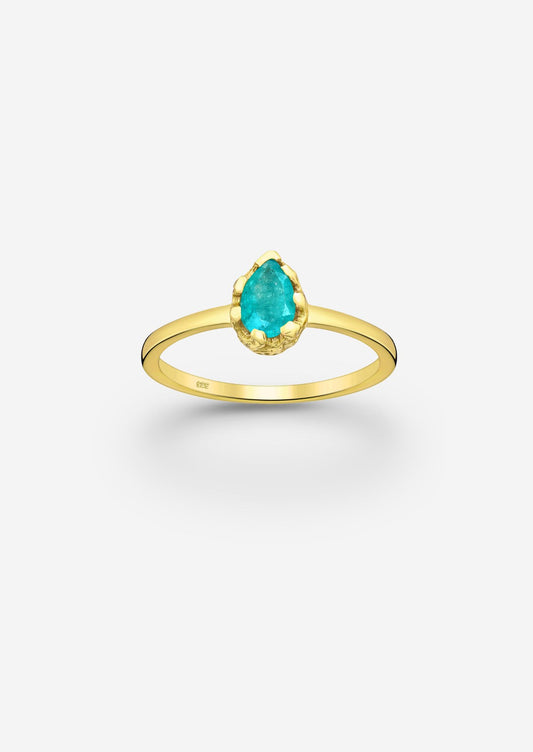 The Cascata Aqua Quartz 18ct Gold Vermeil Ring - Molten Store