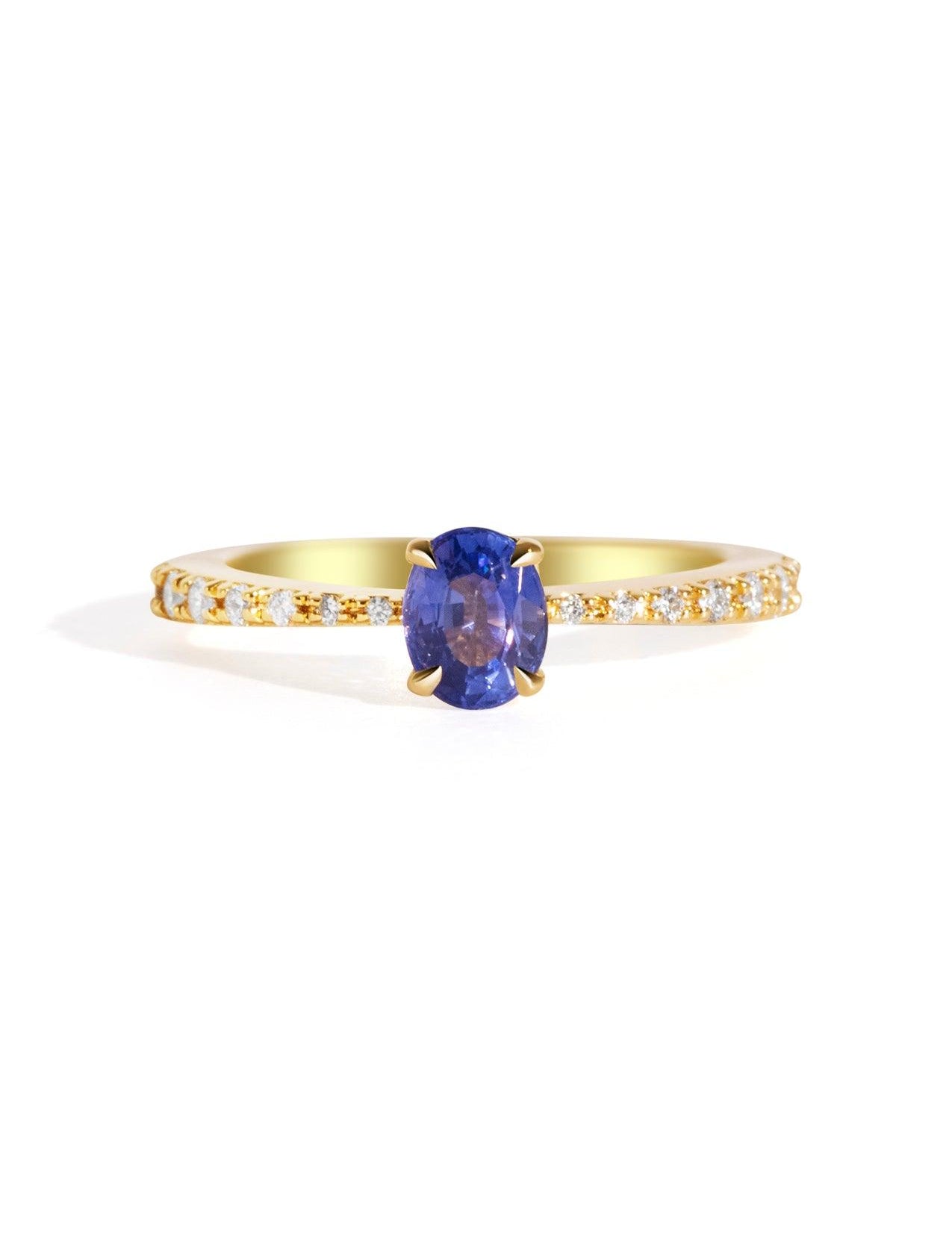 The Celine Ring with 0.87ct Oval Ceylon Sapphire - Molten Store