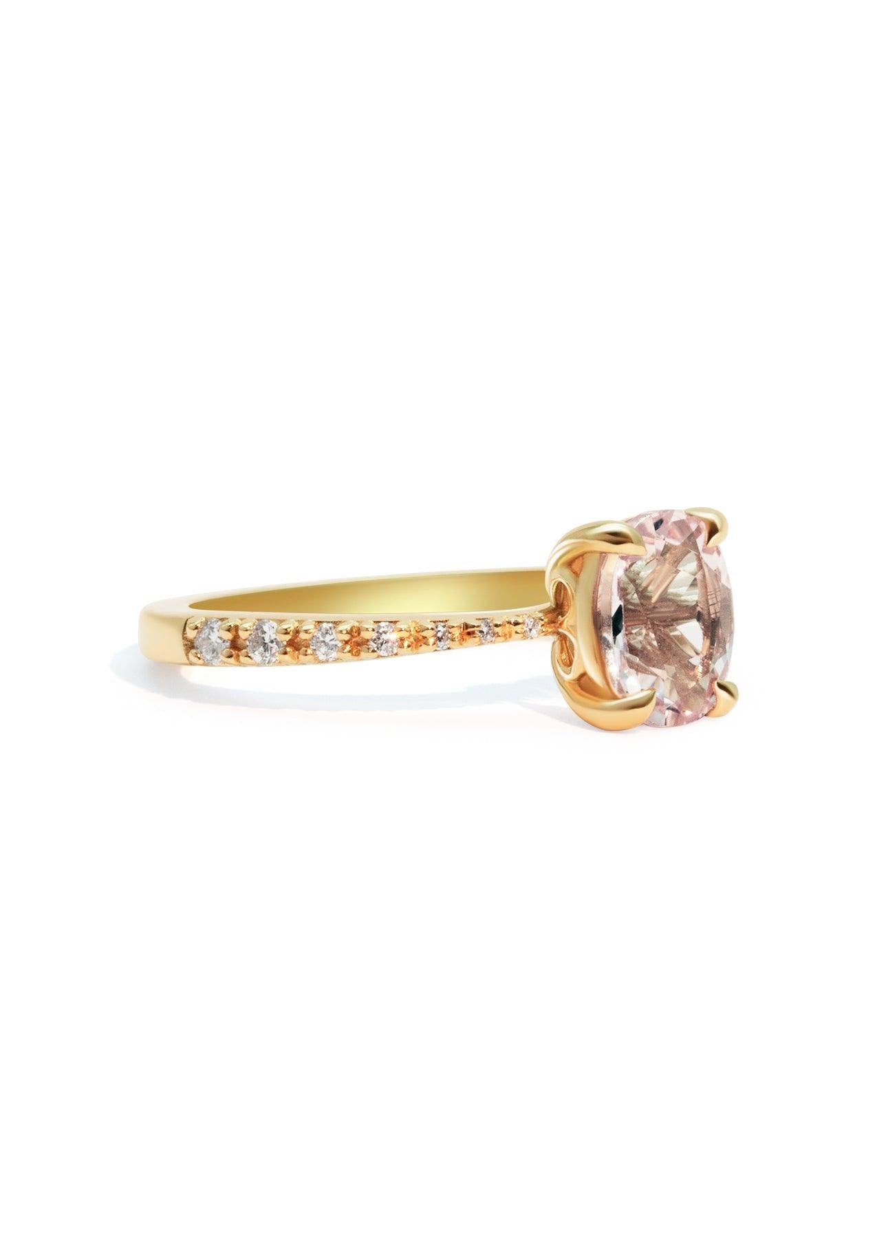 The Celine Ring with 1.1ct Oval Morganite - Molten Store