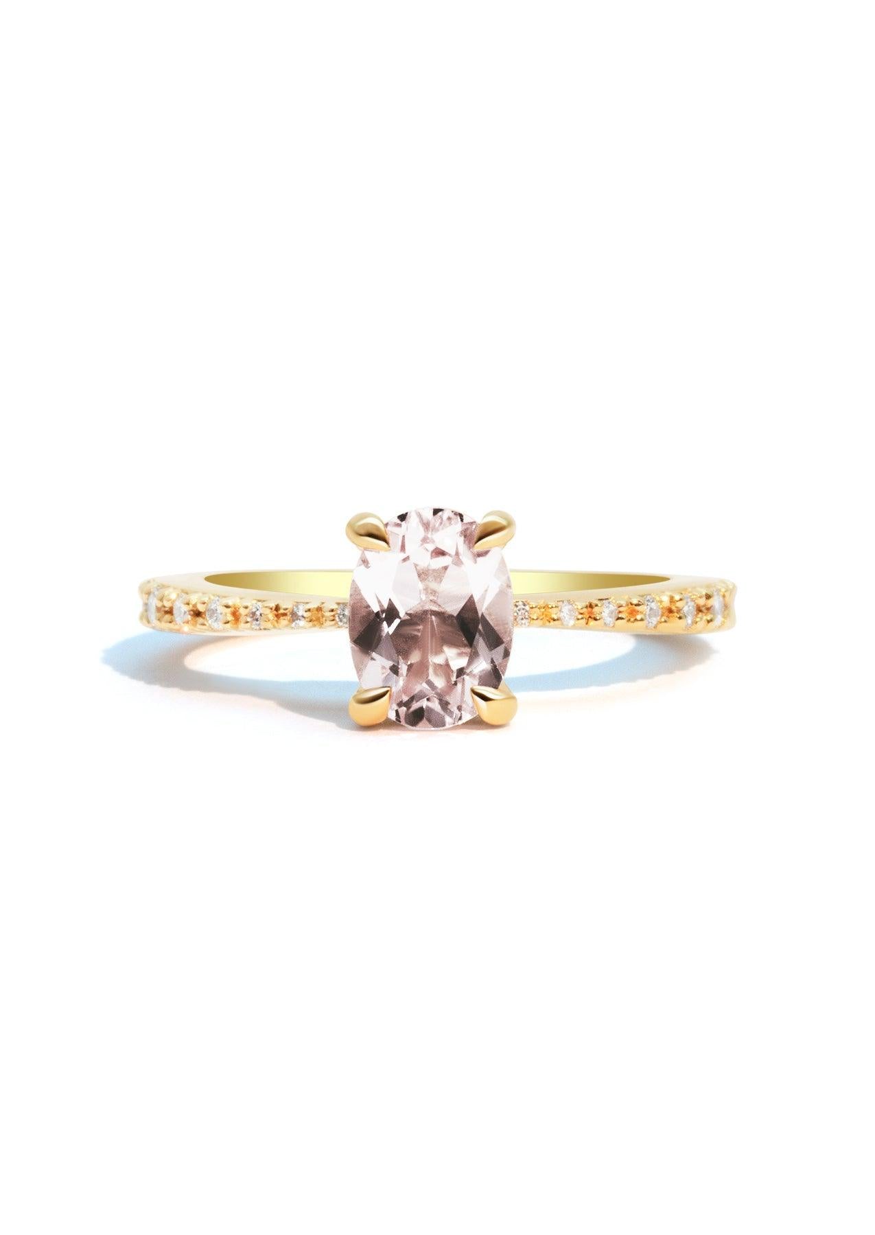 The Celine Ring with 1.1ct Oval Morganite - Molten Store