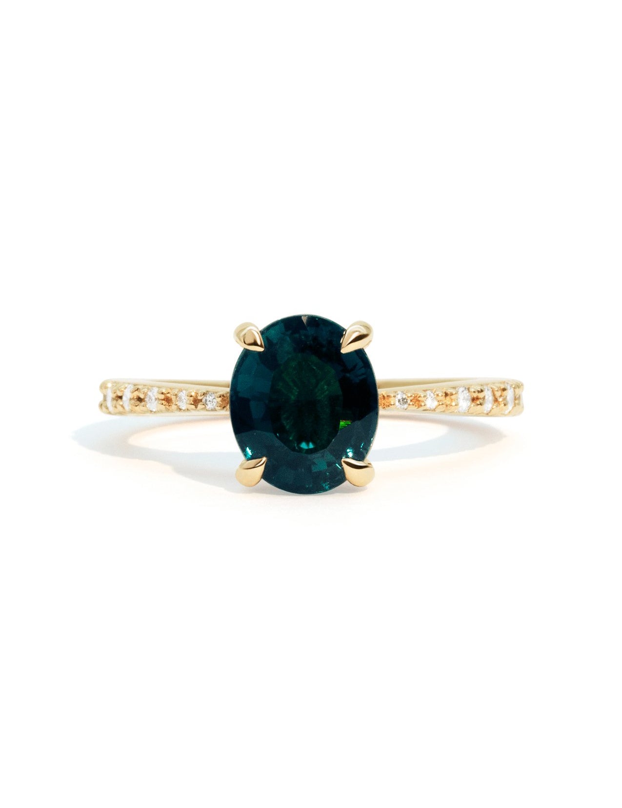 The Celine Ring with 2ct Oval Indicolite Tourmaline - Molten Store