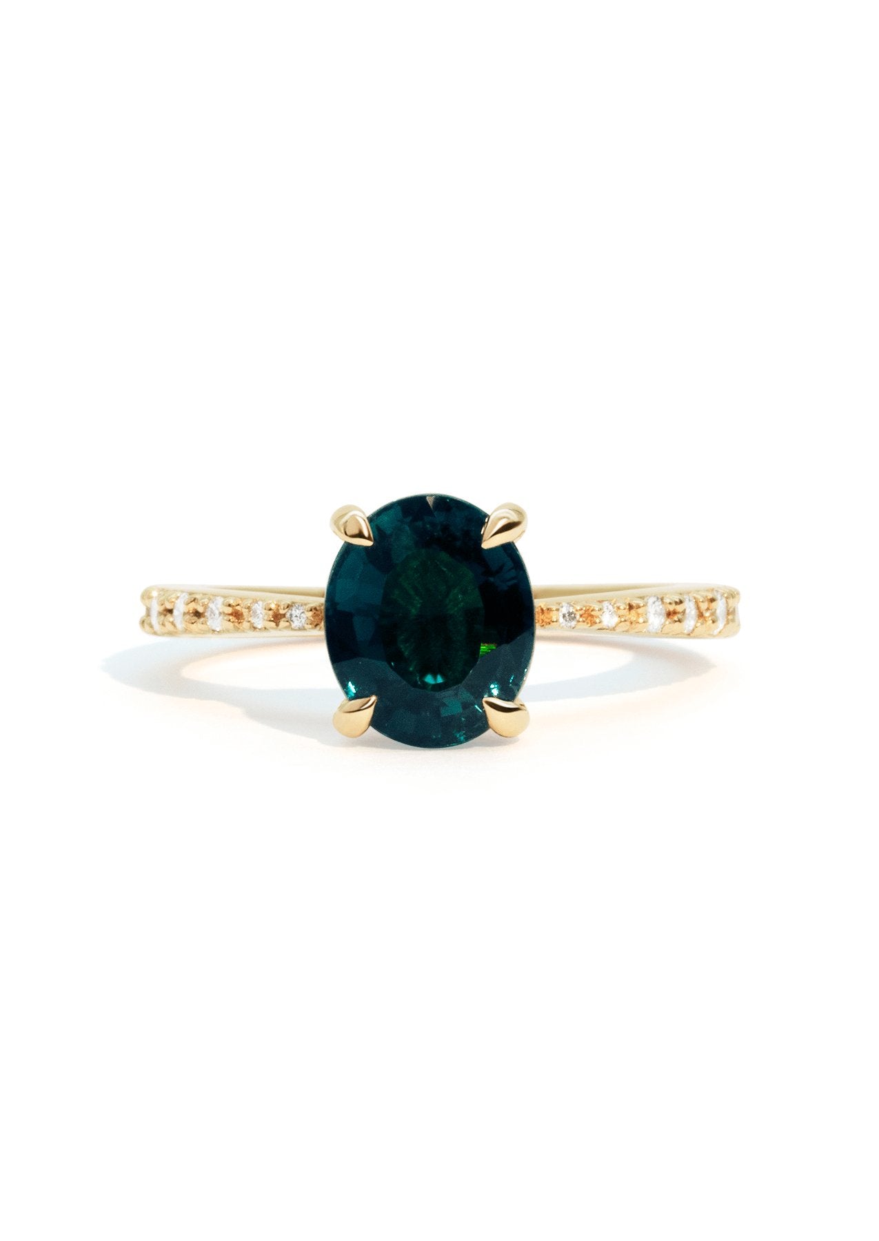 The Celine Ring with 2ct Oval Indicolite Tourmaline - Molten Store