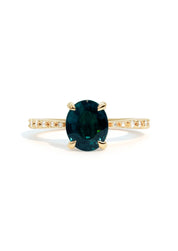 The Celine Ring with 2ct Oval Indicolite Tourmaline - Molten Store