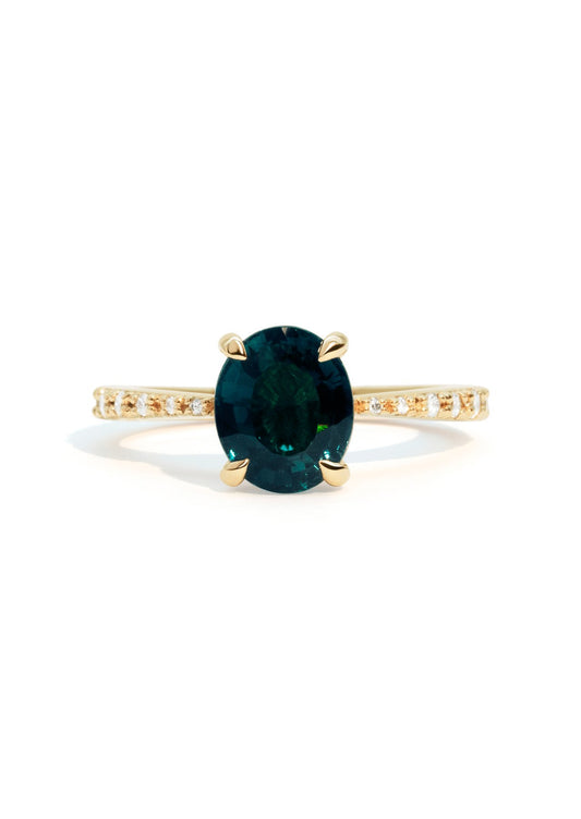 The Celine Ring with 2ct Oval Indicolite Tourmaline - Molten Store