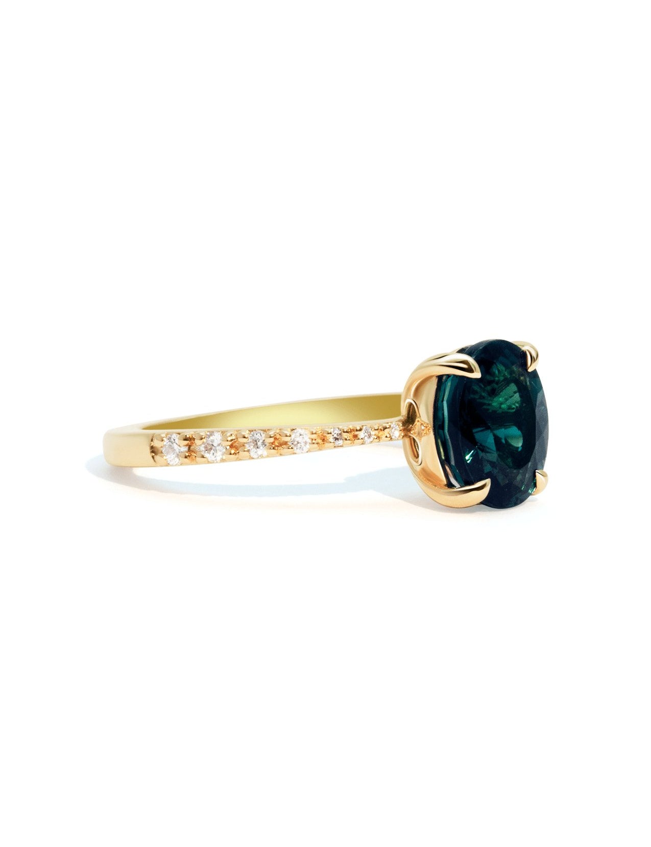 The Celine Ring with 2ct Oval Indicolite Tourmaline - Molten Store