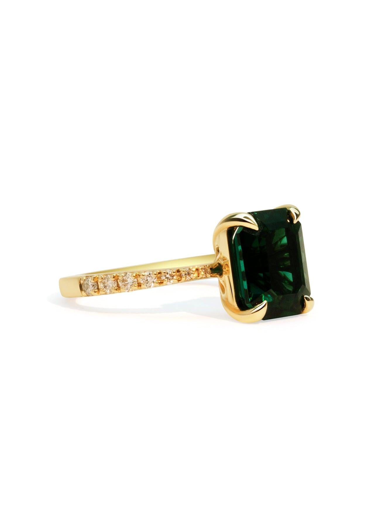 The Celine Ring with 4.1ct Emerald Tourmaline - Molten Store