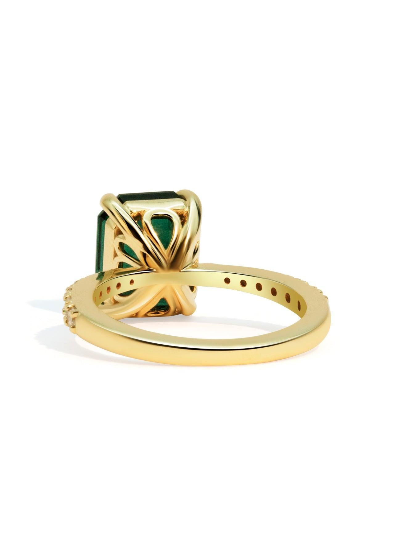 The Celine Ring with 4.1ct Emerald Tourmaline - Molten Store