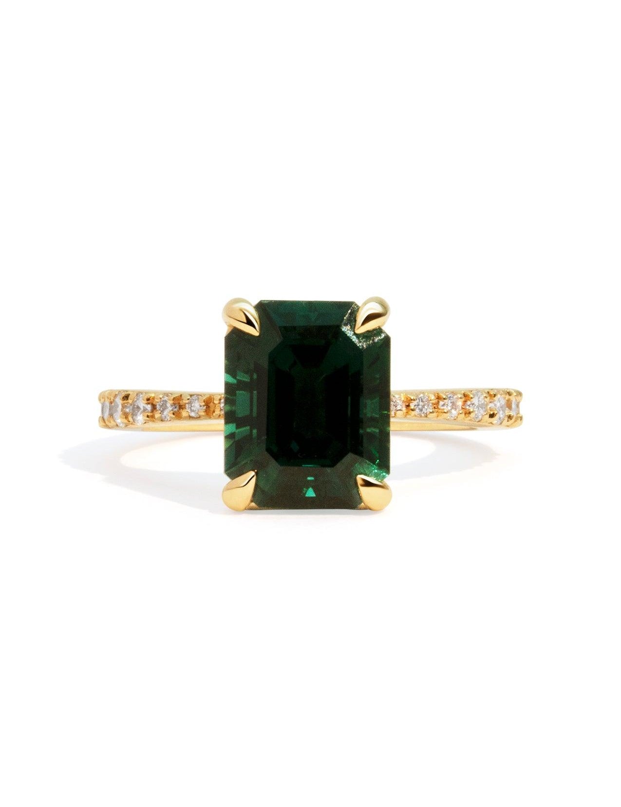 The Celine Ring with 4.1ct Emerald Tourmaline - Molten Store