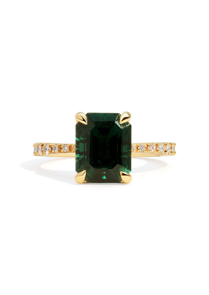 The Celine Ring with 4.1ct Emerald Tourmaline - Molten Store