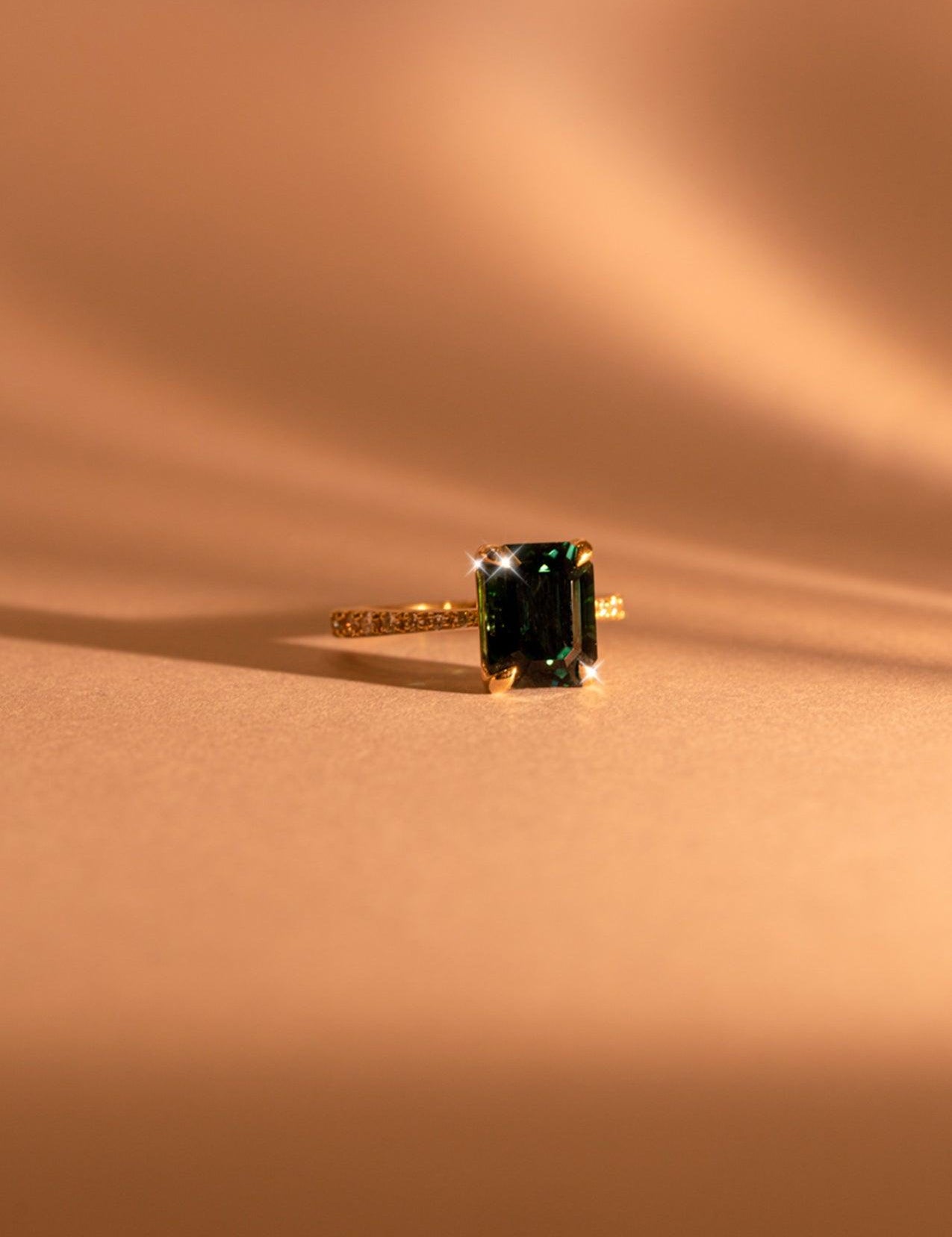 The Celine Ring with 4.1ct Emerald Tourmaline - Molten Store