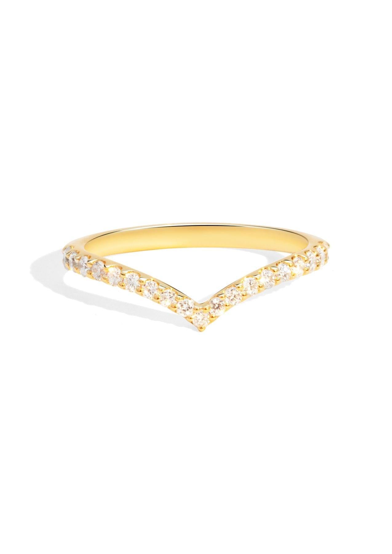 The Chevron Diamond Enhancer 9ct Yellow Gold Band - Molten Store