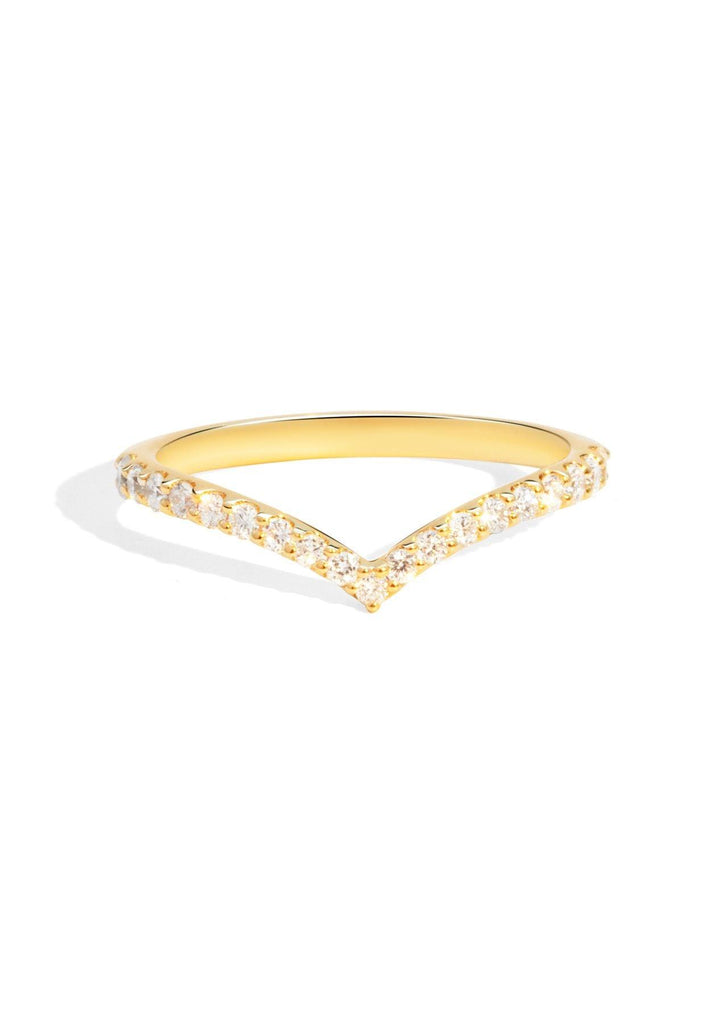 The Chevron Diamond Enhancer 9ct Yellow Gold Band - Molten Store