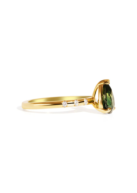 The Constance Ring with 1.57ct Pear Green Sapphire - Molten Store