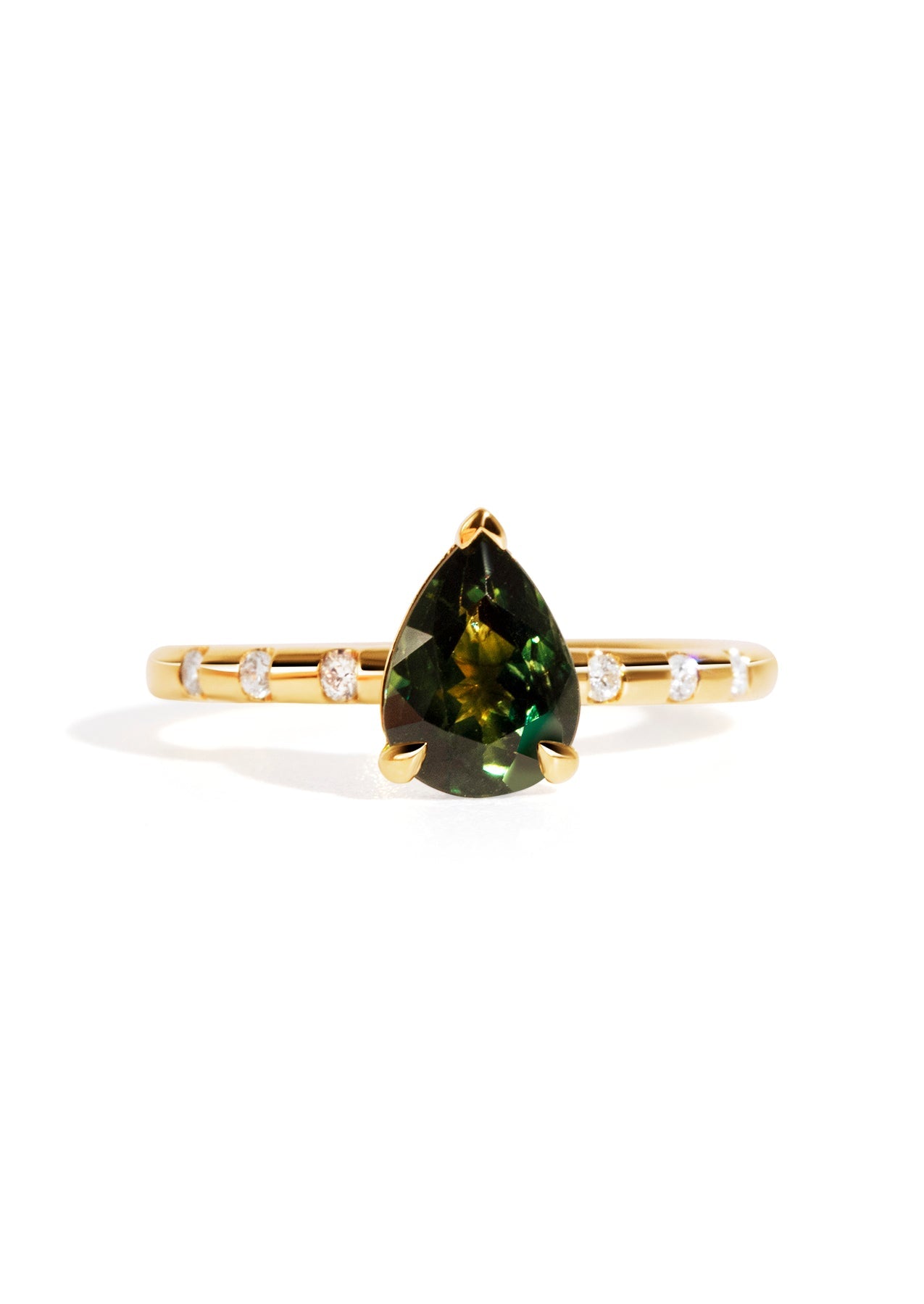 The Constance Ring with 1.57ct Pear Green Sapphire - Molten Store