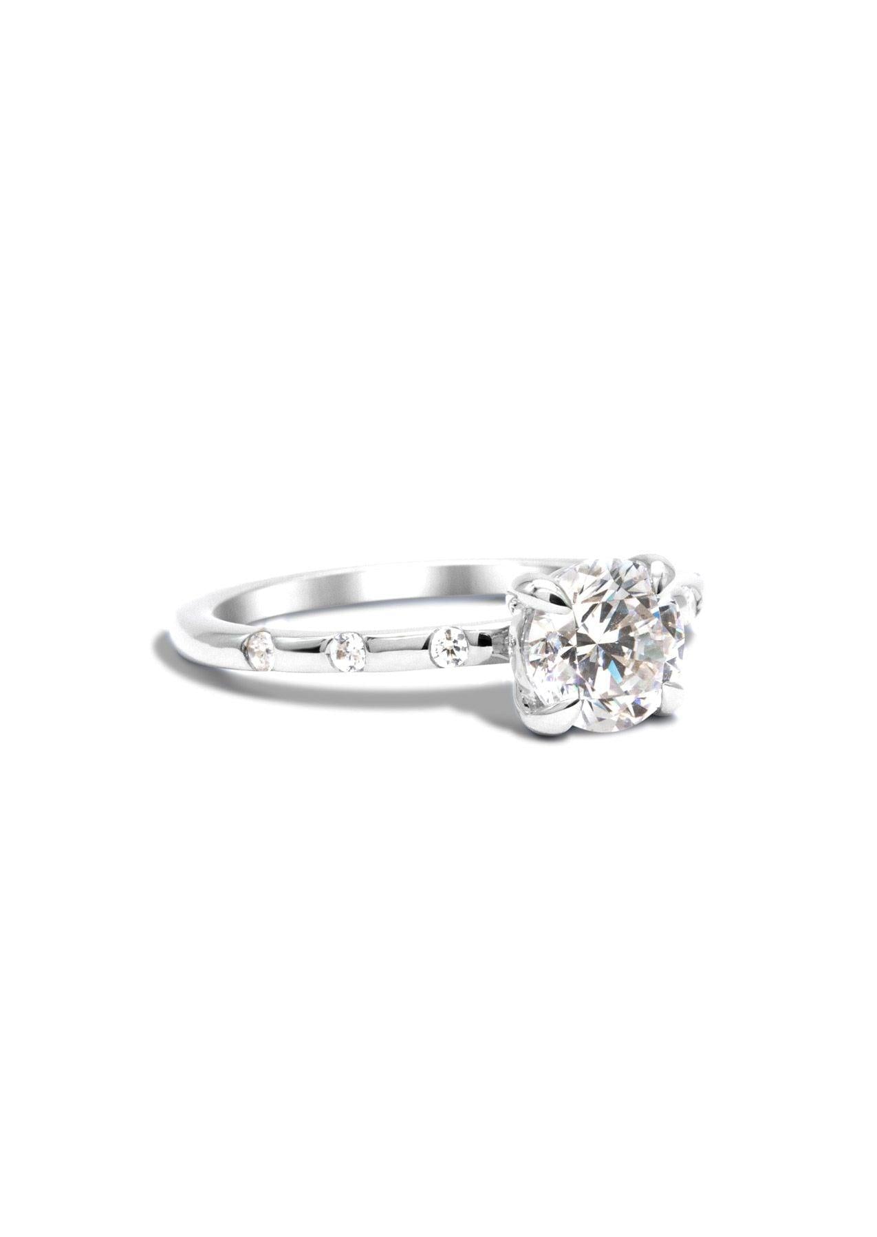 The Constance White Gold Ring Setting - Molten Store