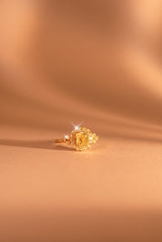 The Cosima Ring with 1.01ct Cushion Yellow Diamond - Molten Store