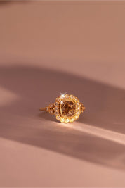 The Cosima Ring with 2.17ct Cushion Cognac Diamond - Molten Store