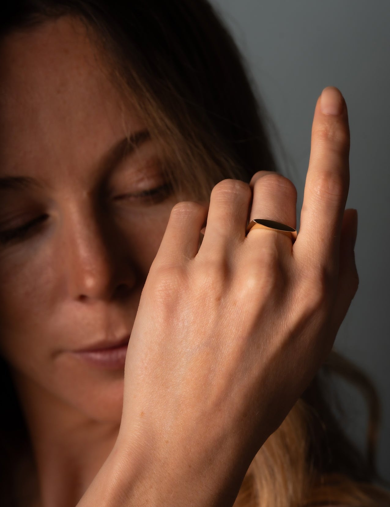 The Cosmos Yellow Gold Signet Ring - Molten Store