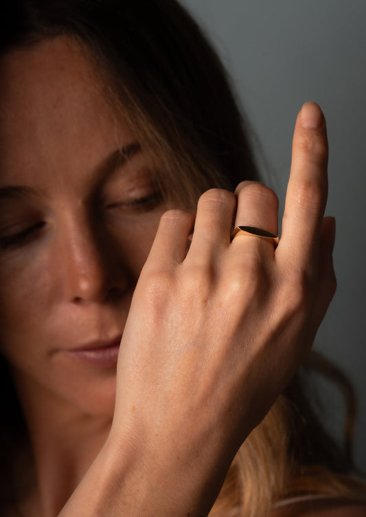 The Cosmos Yellow Gold Signet Ring - Molten Store