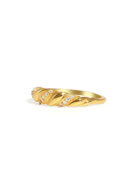 The Croissant Éclat 14ct Gold Vermeil Ring - Molten Store