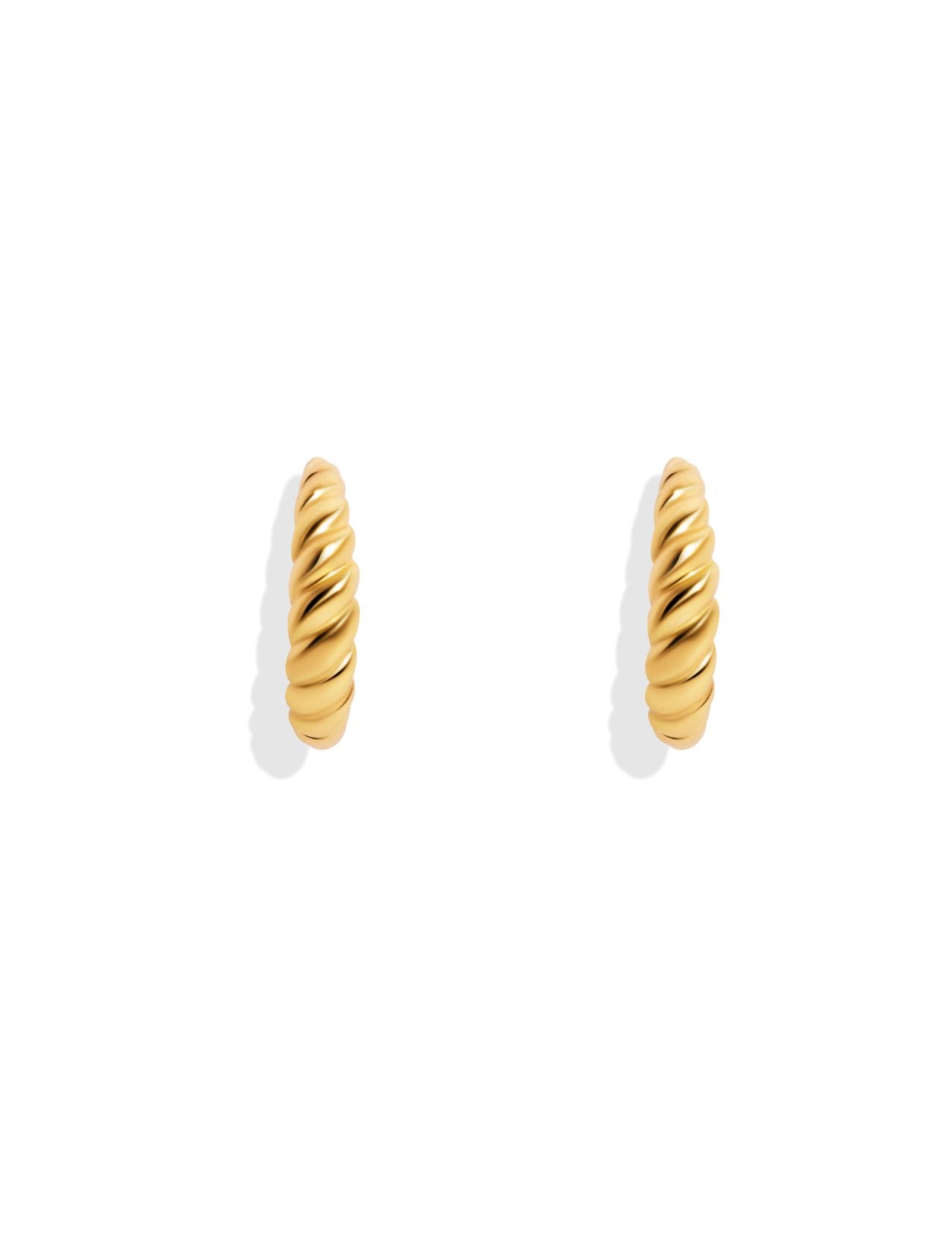 The Croissant Gold Vermeil Half Hoop Earrings - Molten Store