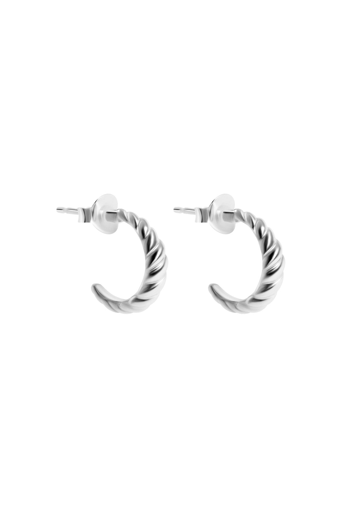 The Croissant Silver Half Hoop Earrings - Molten Store