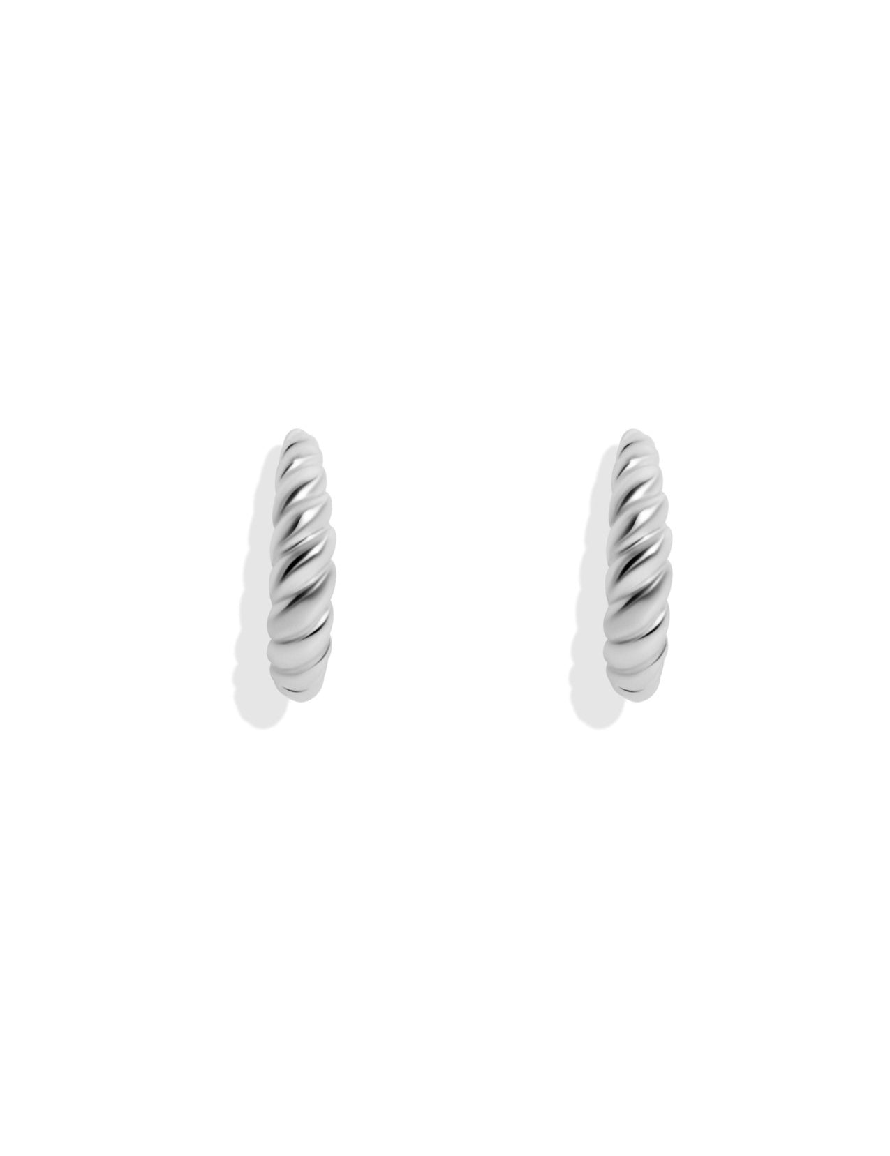 The Croissant Silver Half Hoop Earrings - Molten Store